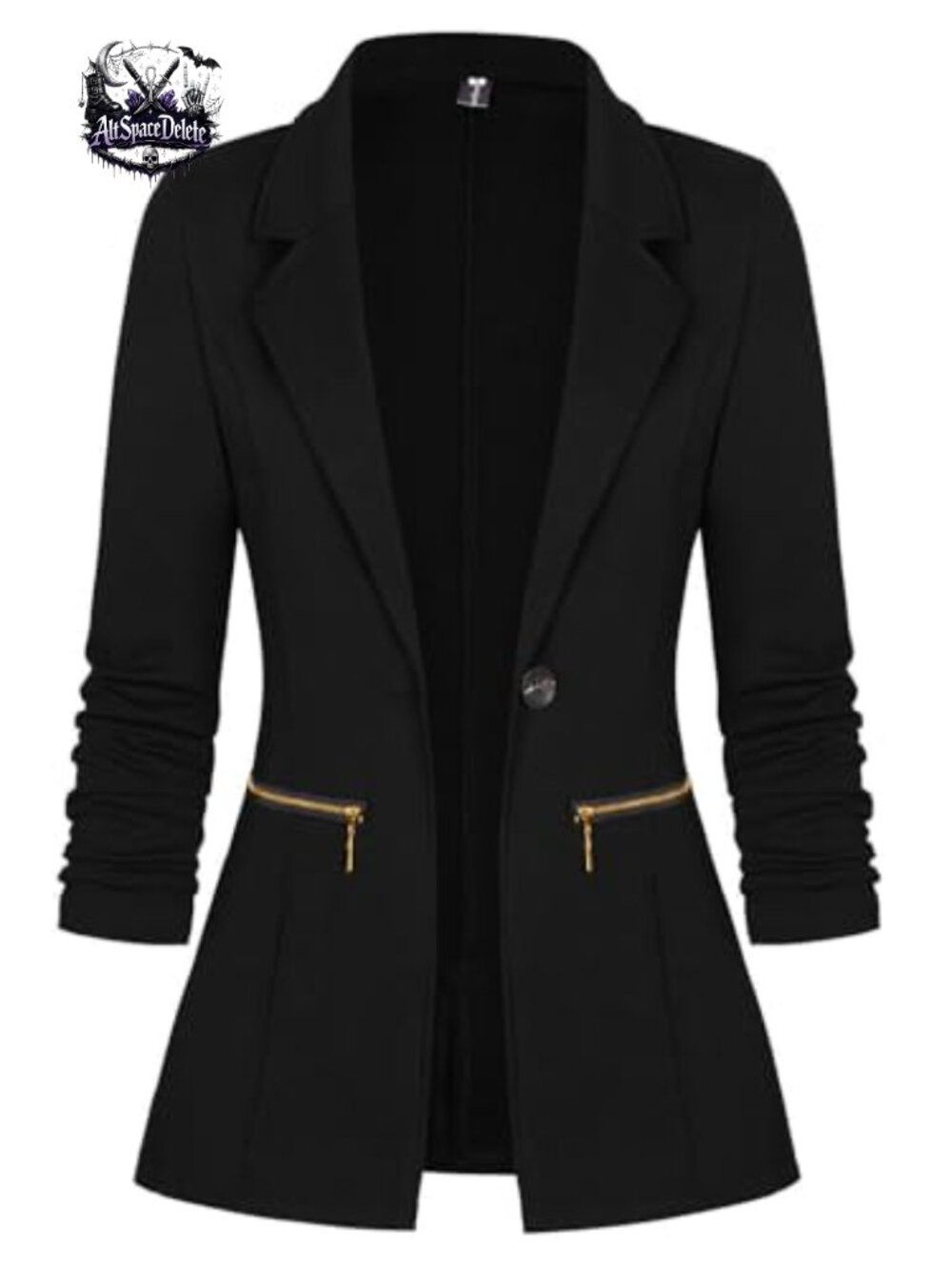 Women's Stretch Blazer Long Sleeve Work Office Suit Jacket